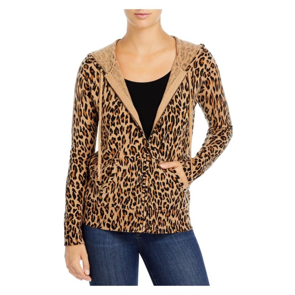 Designer Brand Womens Brown Stretch Cuffs And Hem Long Sleeve Hoodie Sweater XS